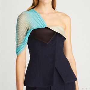 Brand new with tags Tory Burch wool Bustier size 10 color medium navy